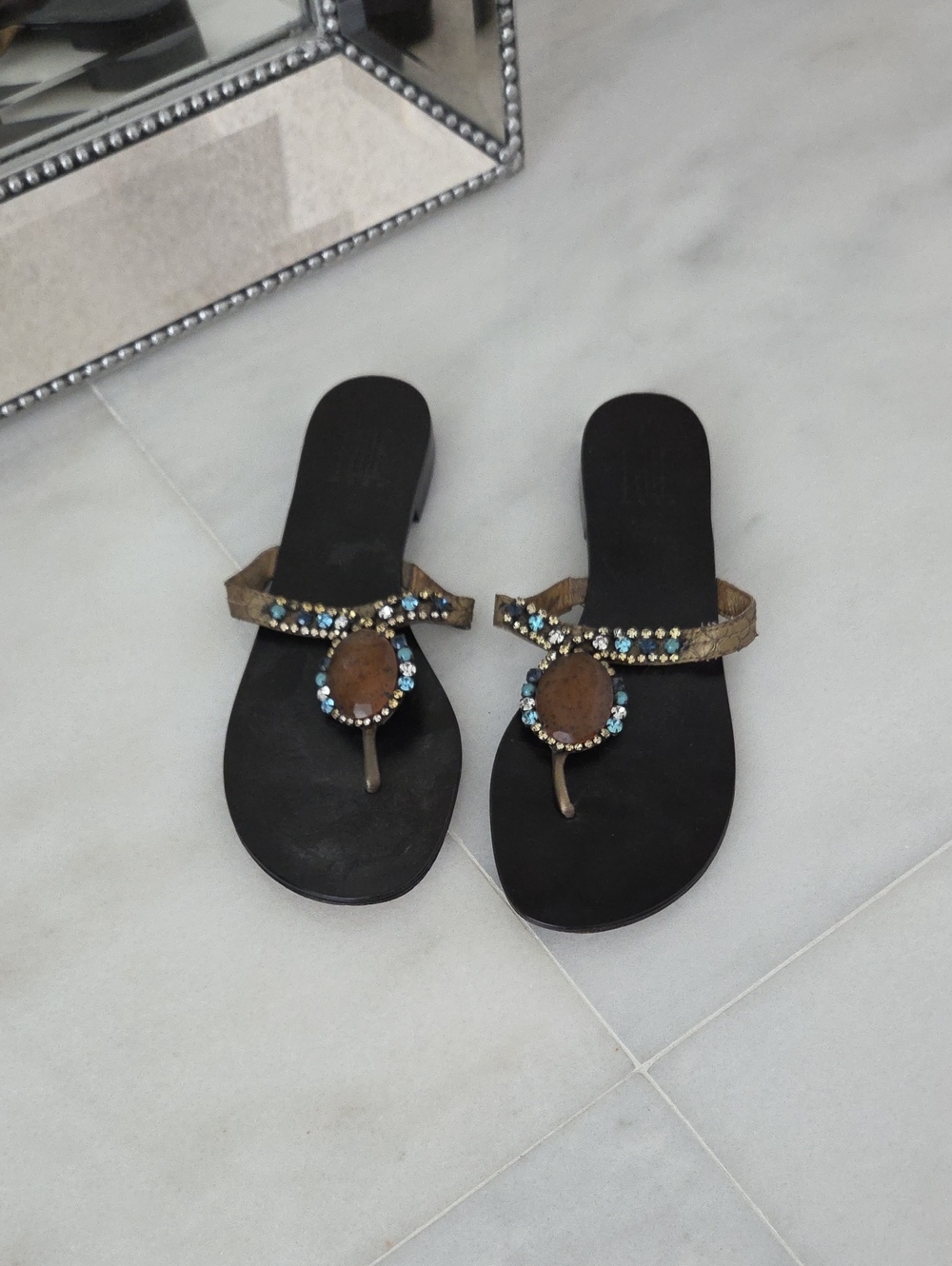 Pelle Moda Embellished Sandals